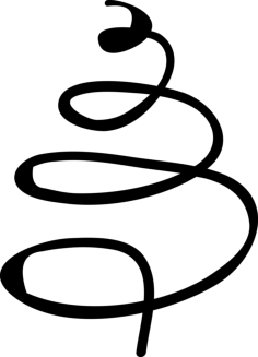 Christmas Tree Drawn With Helical Line Craft Design Svg File, Free Vectors File